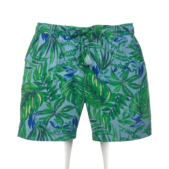 J.Jill Womens Medium Petite MP Tropical Leaf Print Rayon Drawstring‎ Shorts - Picture 13 of 16